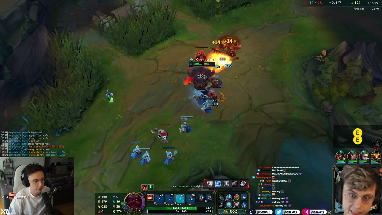 Malrang raiding Caedrel on September 2022