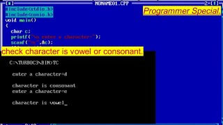C Program To Check Character Is Vowel Or Consonant ||Check Character is vowel or consonant