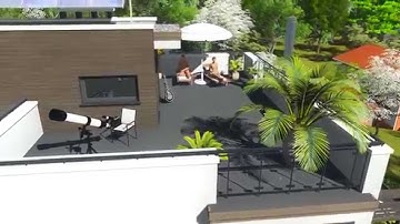 3D визуализация дома в стиле Hi-tech