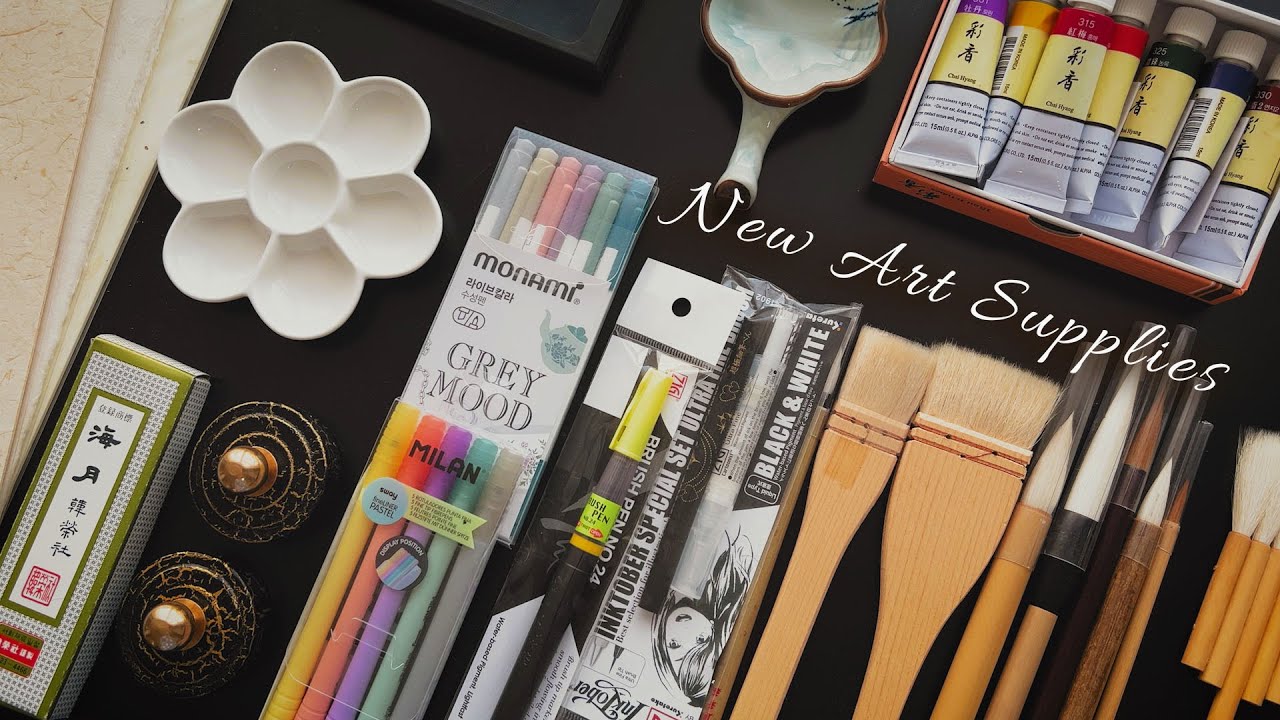 Unboxing and testing out new Art Supplies from Korea KArt Supplies 🎨