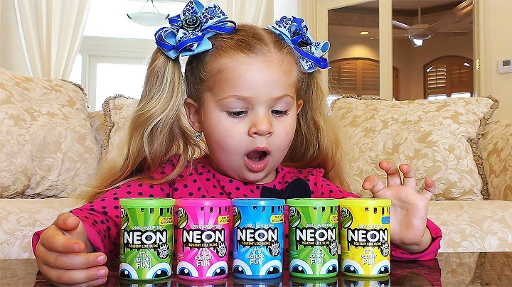 Diana plays with Slime for children