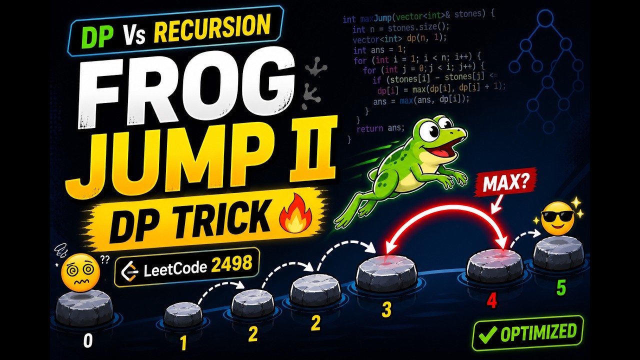 Dp-3 | Frog Jump with K Distance | Frog Jump II | DP Approach ...
