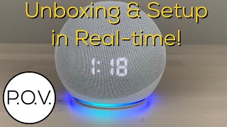 Echo Dot with Clock Unboxing & Setup in Real Time