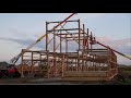 Amish Rebuild 100 Year Old Collapsed Barn - Start to Finish Time Lapse Video of Barn Raising