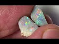 Wauc123 8cts exotic multi colour rough  rubs pair opal fever mate