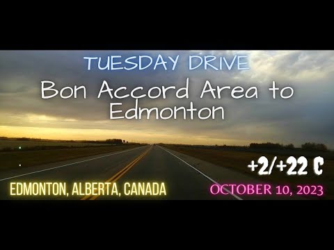 Bon Accord Area to Edmonton, Alberta, Canada. +2/+22 Celsius.