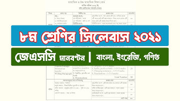 Class 8 syllabus 2021 | JSC syllabus 2021 | ৮ম শ্রেণির সিলেবাস ২০২১ - বাংলা ইংরেজি গণিত মানবণ্টন