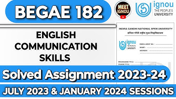 begae 182 Solved Assignment 2023-24 // English Communication skills // #begae182 #begae182_ignou