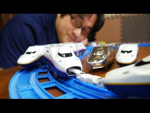 E4系Maxだらけ？プラレールE4系新幹線Max連結仕様を紹介してたくさんのE4系を走らせて遊んでみました