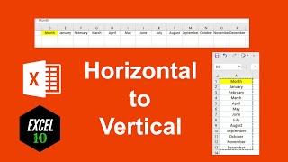 How to convert a horizontal list to a vertical one in excel