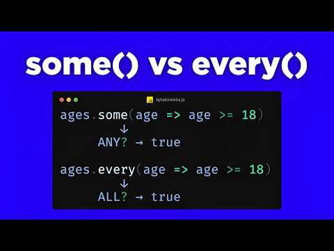 JavaScript some() vs every() Explained | Understand the Difference