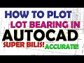 Area ng irregular na hugis ng lupa  how to plot lot bearing and area in autocad 2022  tagalog