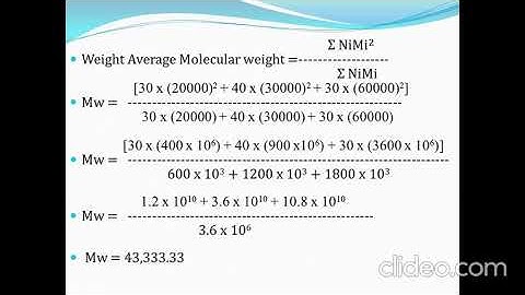 Problems of molecular weight determination, number average and weight average Chemistry Video
