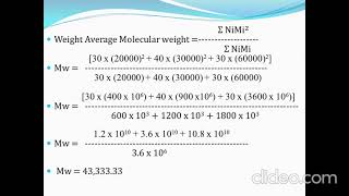 Problems of molecular weight determination, number average and weight average Chemistry Video