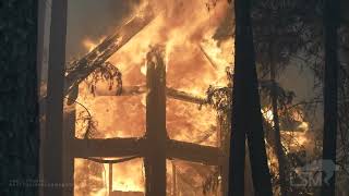 8-13-2021 Taylorsville, Ca Dixie Fire jumps lines and destroys homes again- wildfire- intense fire