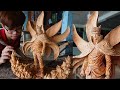 NARUTO Baryon Mode - Wood Carving - Ingenious Chainsaw Woodworking Amazing Chisel skill