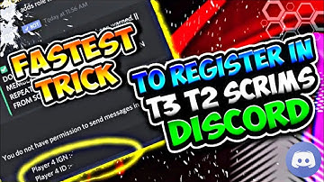 HOW TO REGISTER T1 T2 T3 CUSTOM FAST ON DISCORD | FASTEST METHOD OF REGISTRATION | T3 CUSTOM BGMI