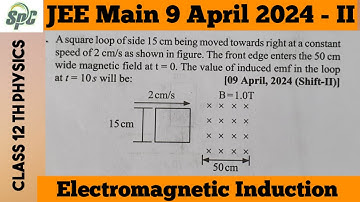 A square loop of side 15 cm being moved towards right at a constant speed 2 cm/s as shown in figure