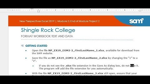 Excel Module 2 SAM End of Module Project 2 | NP_EX19_EOM2-2 | Shingle Rock College