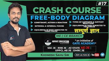 #17 | Free Body Diagram | Part 1 | Full Concept | CRASH COURSE by Khomesh Sahu Sir | ME & CE | AE\JE