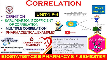 Correlation & Multiple Correlation | Karl Pearson Coefficient Method| Biostatistics U-1 L-4