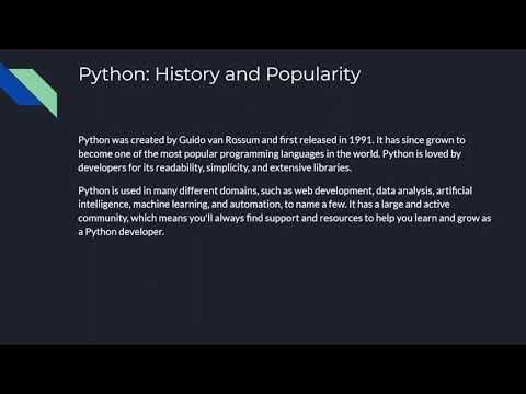 Python: History and Popularity - YouTube