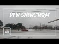 Driving on Valentine&#39;s Day Winter Snow Storm in Dallas 4K - Texas &quot;Snowfall Blankets&quot;