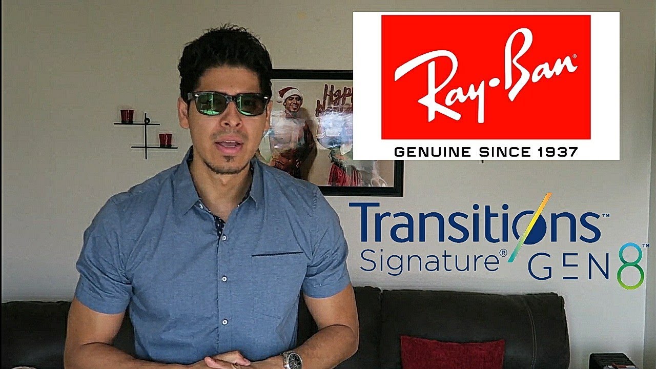 Trying On RayBan G-15 Graphite Green Transitions GEN8 Lenses | SportRx  Review | New Wayfarer RX5184 - YouTube