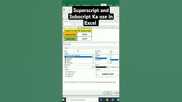 Superscript and subscript Karna Sikhe #tricks #shorts #excel #excel tips