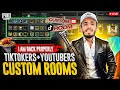 I AM BACK PROPERLY TIKTOKERS+YOUTUBERS CUSTOM ROOMS &amp; 1V4=1000PKR &amp; JOIN RANDOM WOLF ALI IS LIVE