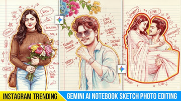 Instagram Trending Ai Notebook Sketch Photo Editing | Gemini Ai Viral Notebook Sketch Photo Editing
