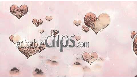 pink hearts dangling on strings and glares loop