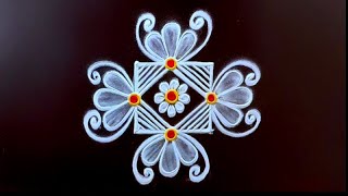 2 Beautiful daily rangoli kolam designs ❤️ New Kolam Aadi velli special rangoli ❤️ Diwali special