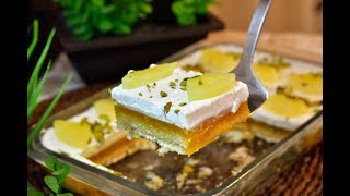 من اطيب والذ الحلويات البارده من غير فرن ومن غير بيض ..The cold pineapple cake