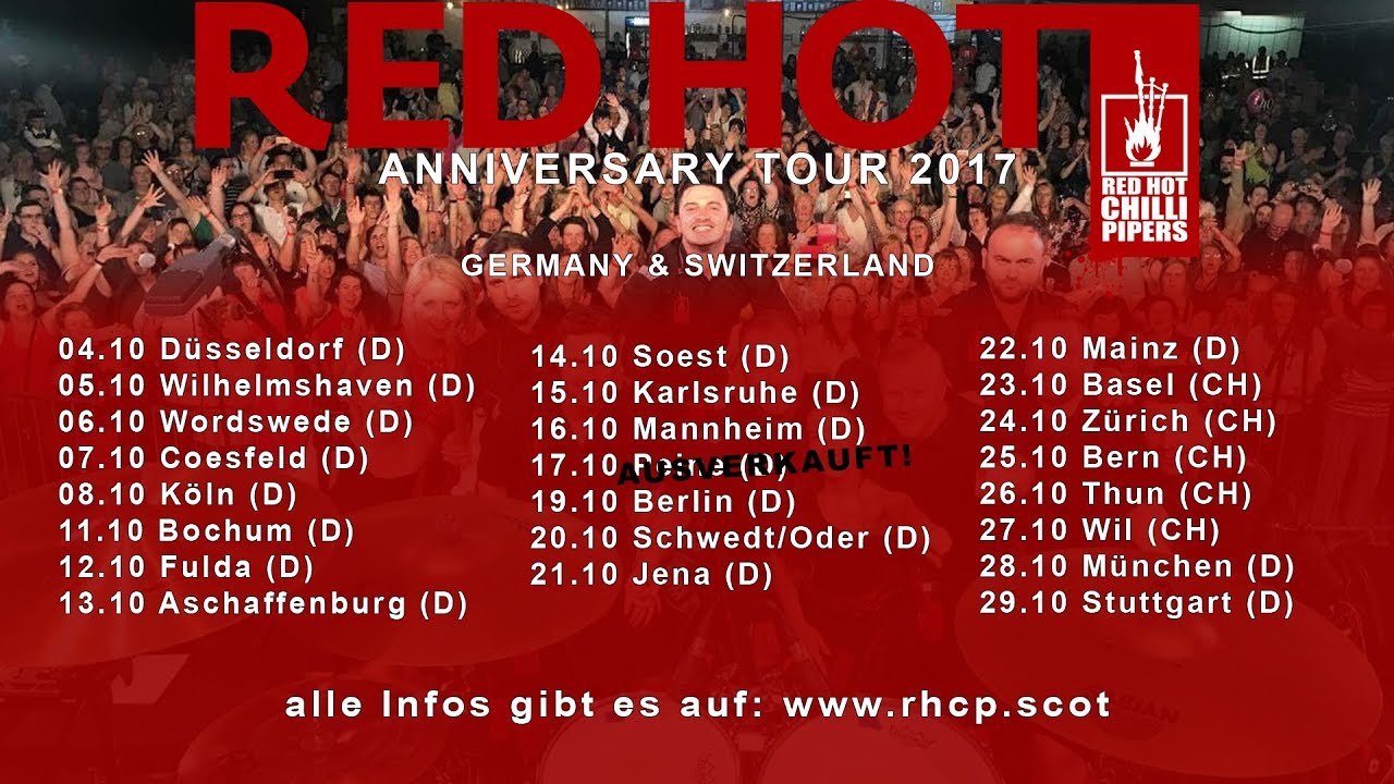 Red Hot Chilli Pipers Tourtrailer Germany Anniversary Tour 2017