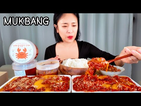 🦀저당순살게장&amp;저당꼬막장 미치게 맛있는 먹방 Marinated Raw Crab &amp; <strong>cockle</strong> Bibimbap Mukbang Eating show