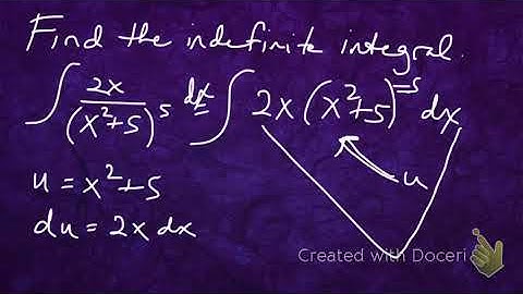 indefinite integral u substitution 2