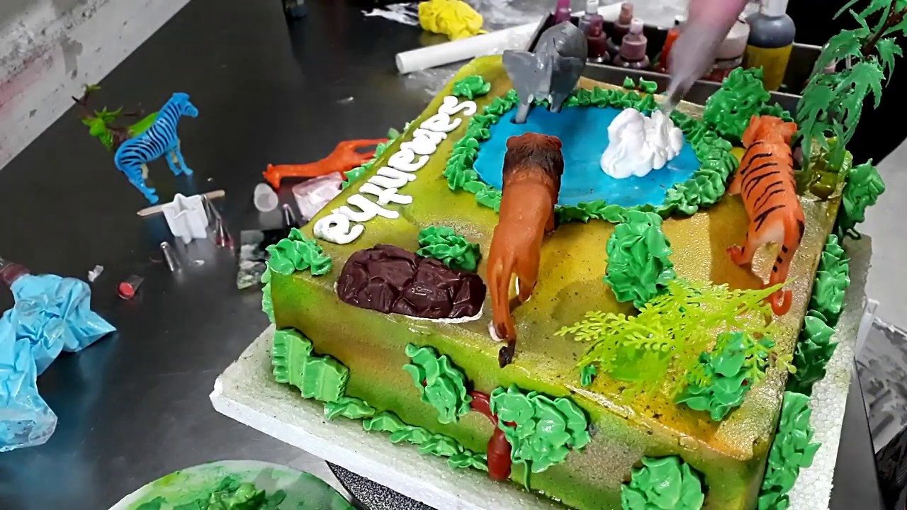 TORTA ANIMALES DE LA SELVA - YouTube