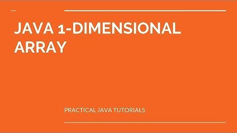 Java Array 1-Dimensional