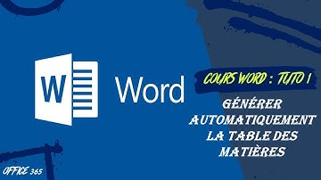 TABLE DES MATIÈRES automatique / Automatic table of contents- Word [2022]