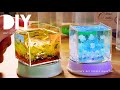 DIY☺︎ miniature Aquarium made from candle 小さな立方体の中にアクアリウムを作りました。水中、雲、魚etc~の作り方