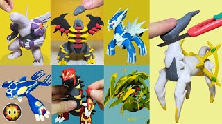 Pokémon Figures Making  Dialga, Palkia, Giratina, arceus, Groudon, kyogre, Rayquaza  clay art