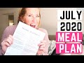 Our Family’s July 2020 Meal Plan | Easy Meal Planning for Beginners
