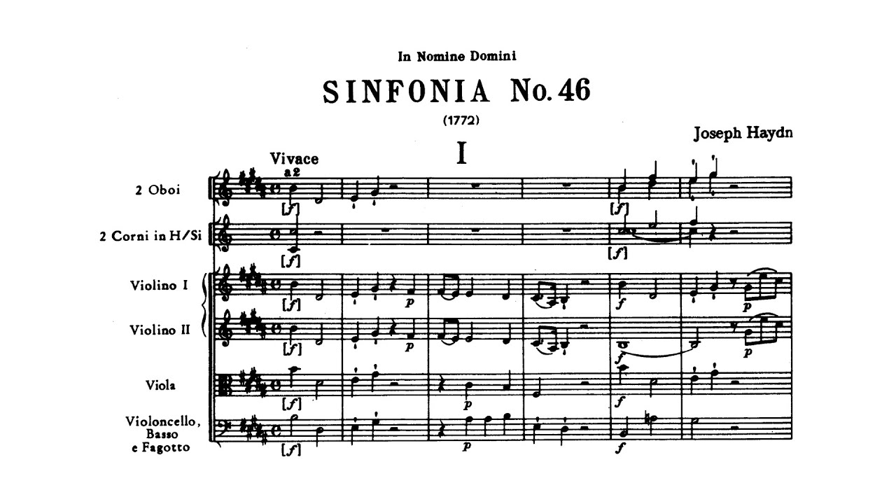 Haydn Symphony No. 46 in B major (with Score) YouTube