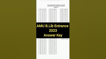 AMU BLib Entrance 2023 Answer Key #shorts #amuentrance #answerkey