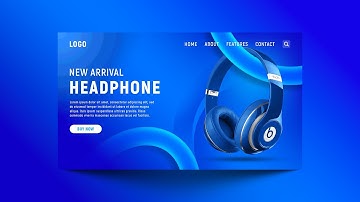 Headphone Website Header Banner Design | Photoshop Tutorial
