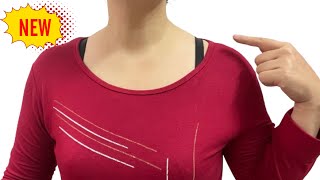 ✅ How to reduce a wide collar without a sewing machine/reduce a big neckline