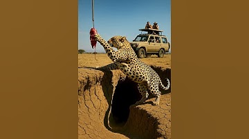 Will the leopard step into the trap or get the meat? 🐆🥩❓