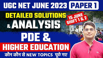 UGC NET Exam Analysis 2023 | PDE & Higher Education Paper-1 Solution 16 June All Shifts | Shiv Sir
