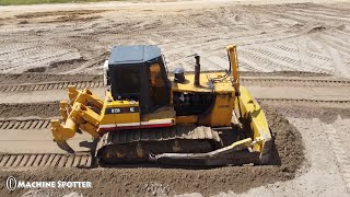 Powerful liugong bulldozer B230 pushing sand on road